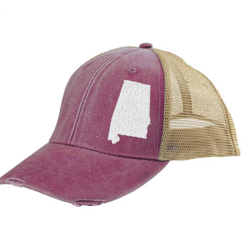 Alabama Hat | Distressed Snapback Trucker | state cap | many color choices