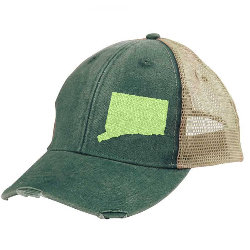 Connecticut Hat | Distressed Snapback Trucker | state cap | many color choices