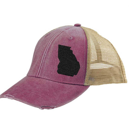 Georgia  Hat | Distressed Snapback Trucker | state cap | many color choices