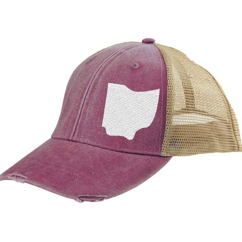 Ohio Hat | Distressed Snapback Trucker | state cap | many color choices