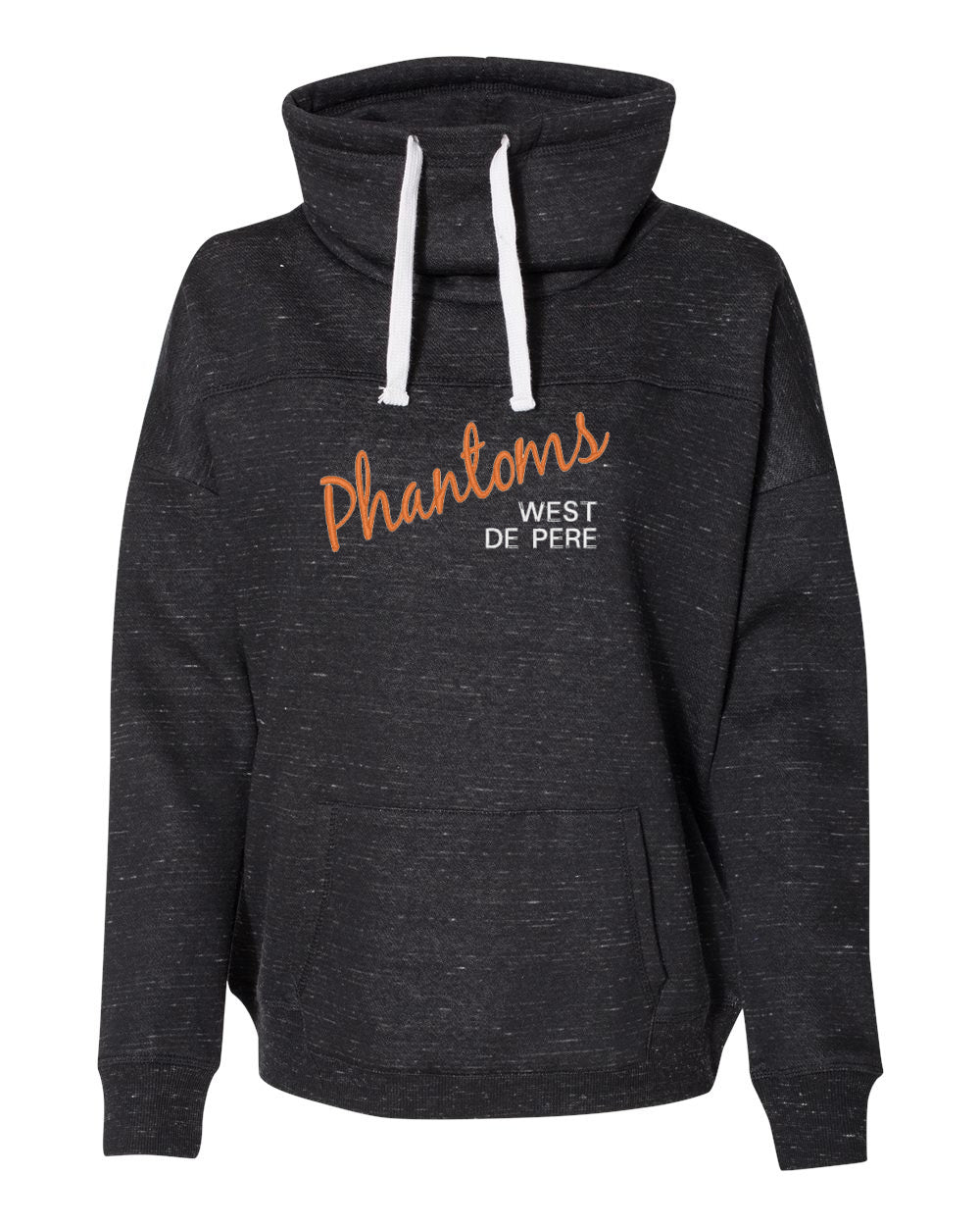 Scuba Neck West De Pere Phantoms Black Cowl Sweatshirt | Women's fit