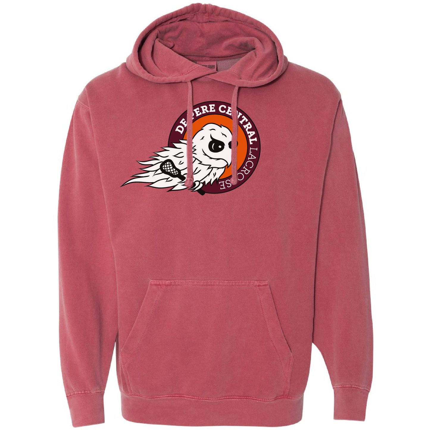 Comfort Colors Ghostbirds Logo Hoodie Sweatshirt | Lacrosse Spiritwear - Crimson