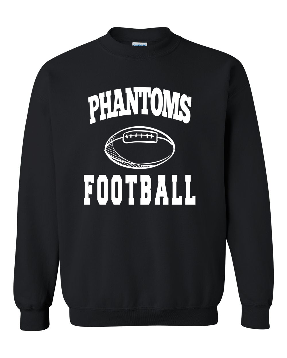West De Pere Phantoms Merch - Tees, Long Sleeve Tee, Crewneck or Hoodie - Block Phantoms Football