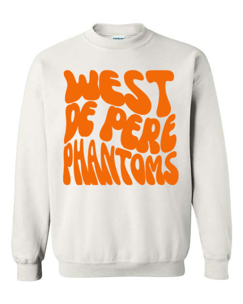 West De Pere Phantoms Merch - Tees, Long Sleeve Tee, Crewneck or Hoodie - Retro Bubble Print