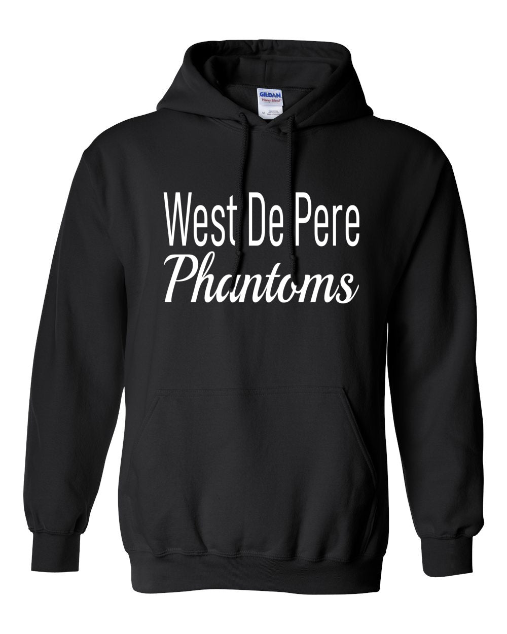 West De Pere Phantoms Merch - Tees, Long Sleeve Tee, Crewneck or Hoodie - Block & Script