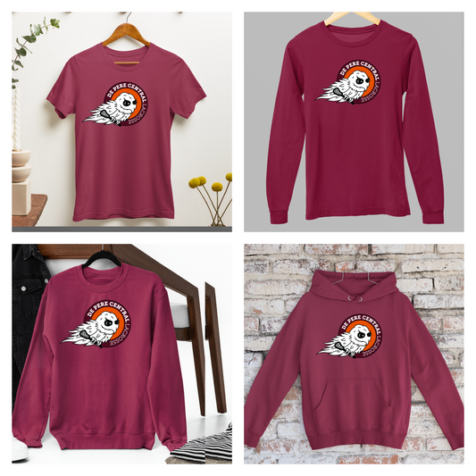 De Pere Ghostbirds Logo - Cardinal Tee, Long Sleeve Tee, Crewneck, or Hoodie