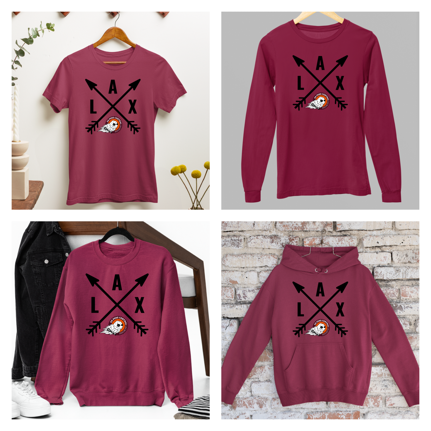 De Pere Ghostbirds Arrows Graphic - Cardinal Tee, Long Sleeve Tee, Crewneck, or Hoodie