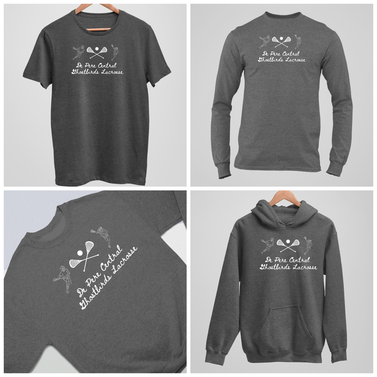 De Pere Ghostbirds Players Graphic - Dark Heather Tee, Long Sleeve Tee, Crewneck, or Hoodie
