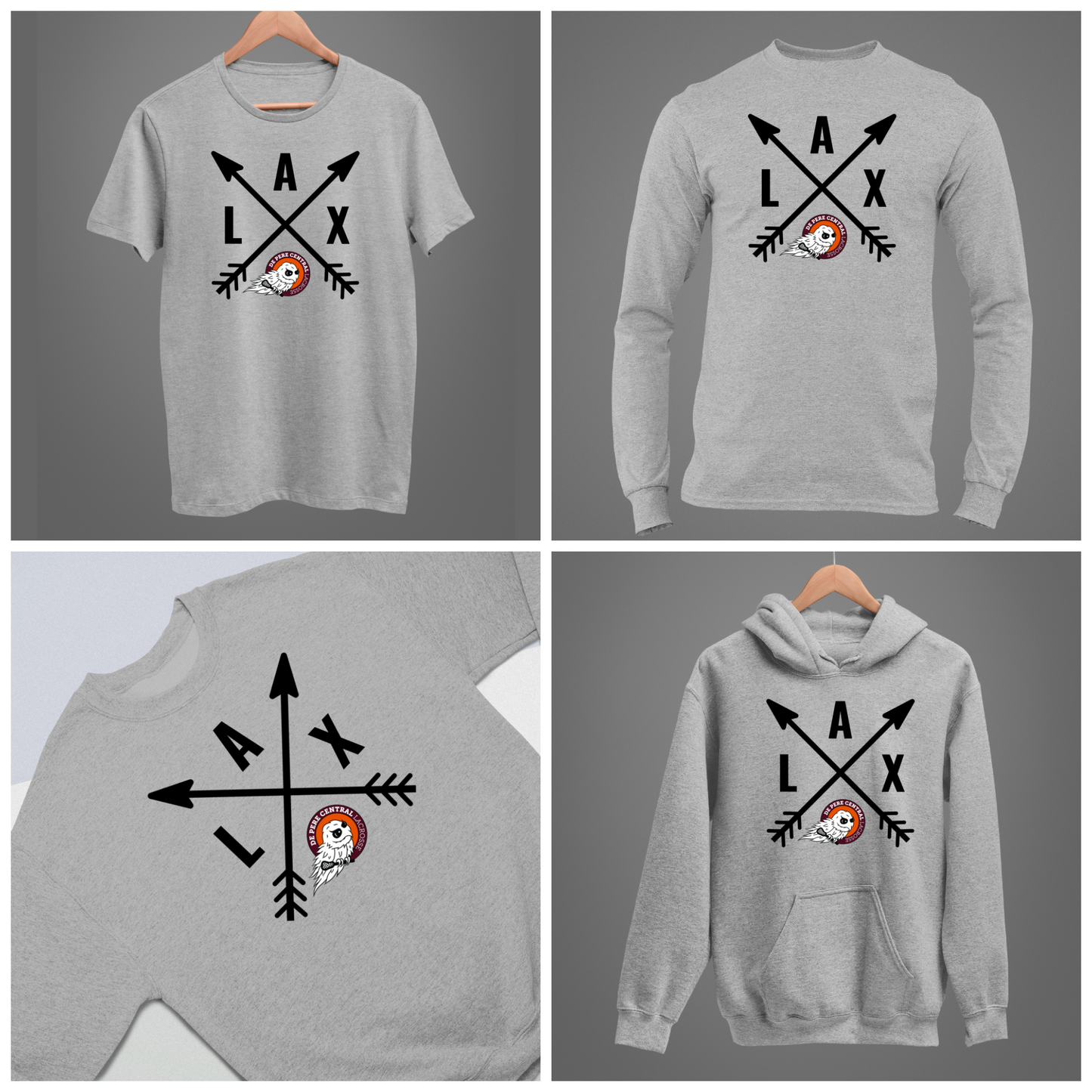 De Pere Ghostbirds Arrows Graphic - Heather Tee, Long Sleeve Tee, Crewneck, or Hoodie
