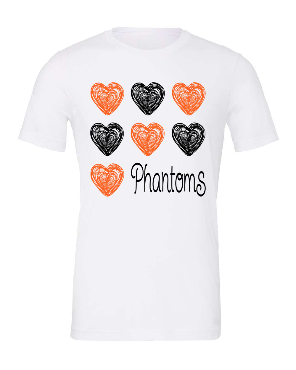 West De Pere Phantoms Tee -  Doodle Hearts T-shirt