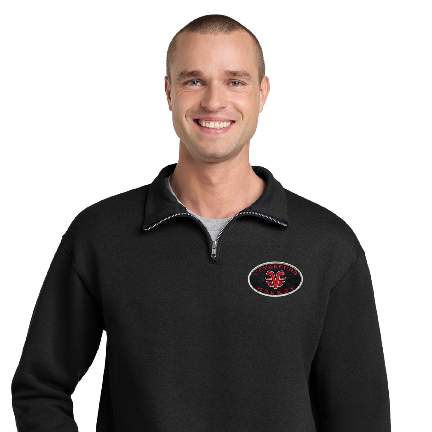 De Pere Voyageurs Hockey - Black Quarter zip - Embroidered Logo Patch