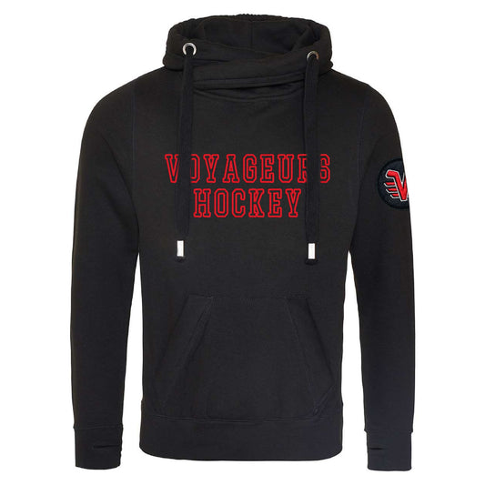Cozy Heavyweight Sweatshirt – Voyageurs Hockey - Varsity Block Embroidery with arm logo patch