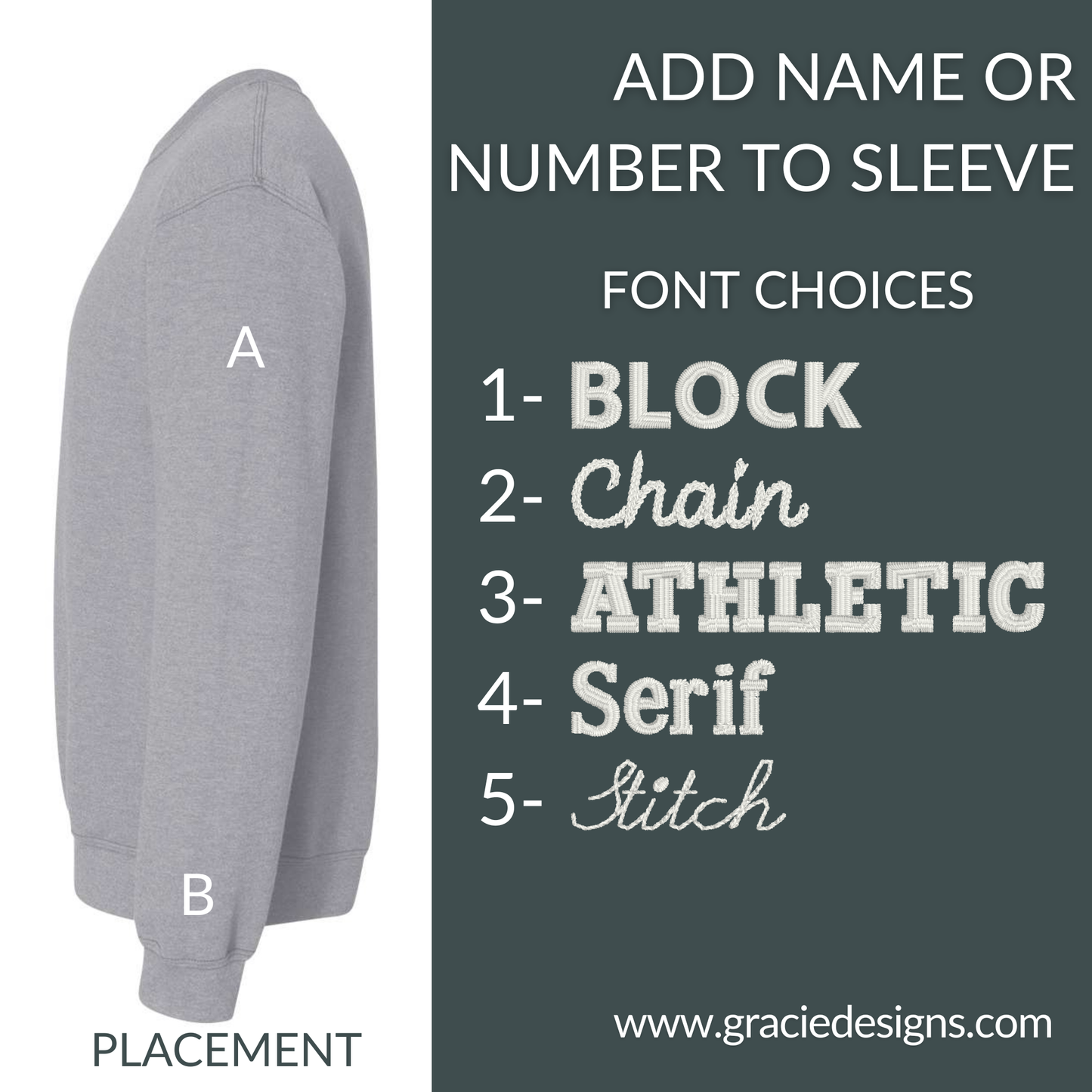 Add Name or Number to Sleeve