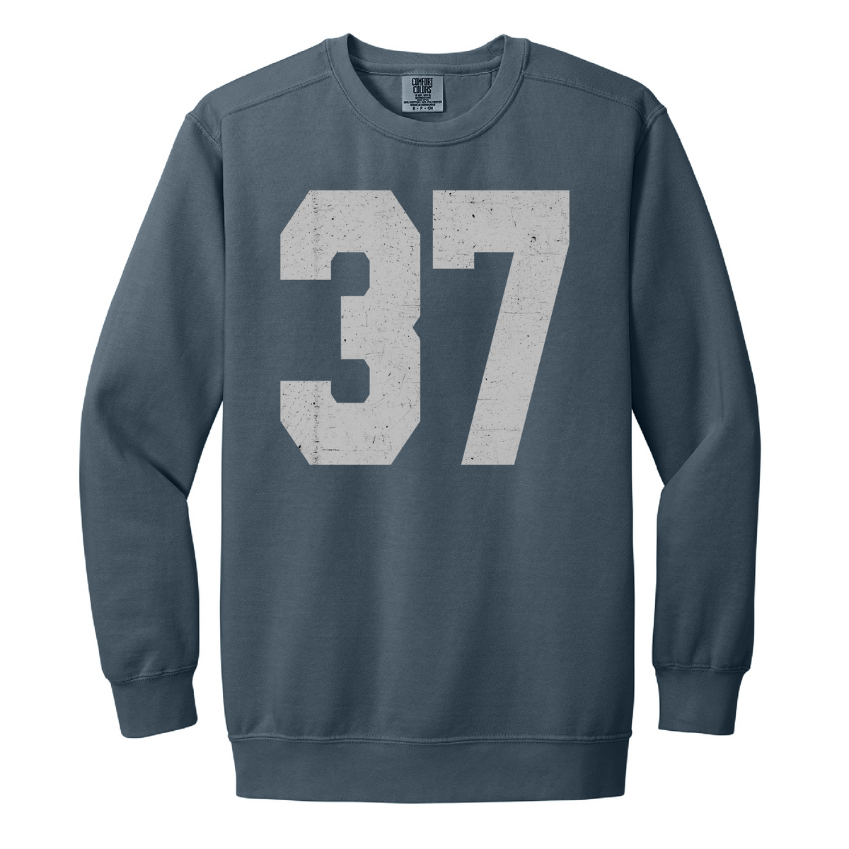 Custom Varsity Number Crewneck Sweatshirt – Pigment Dyed Unisex 