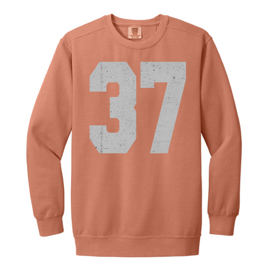 Custom Varsity Number Crewneck Sweatshirt – Pigment Dyed Unisex