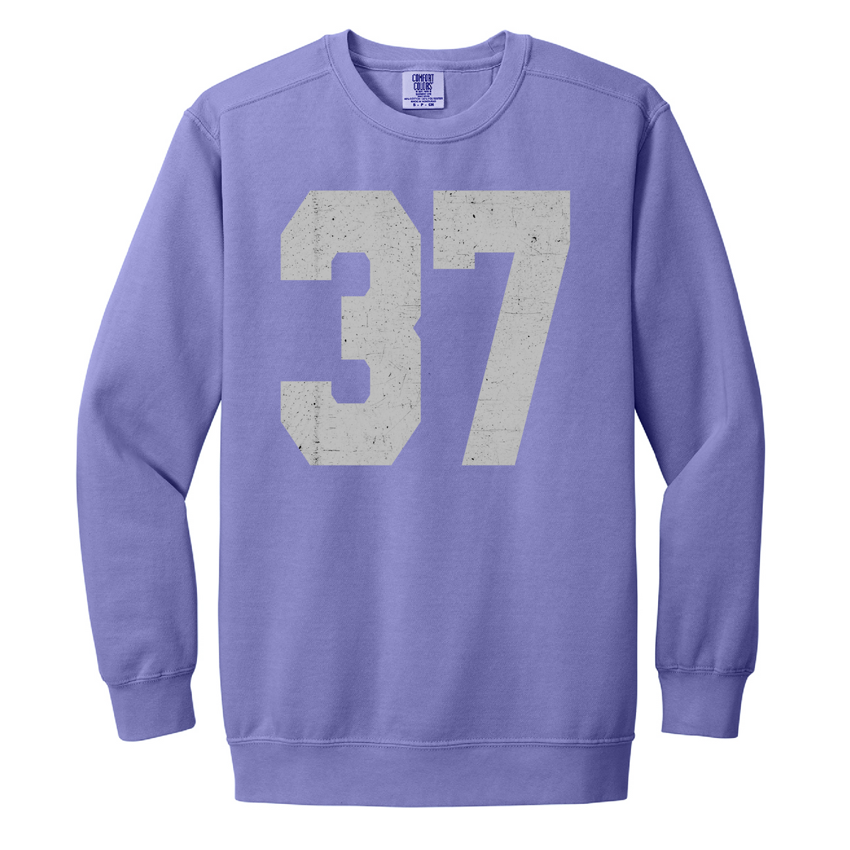 Custom Varsity Number Crewneck Sweatshirt – Pigment Dyed Unisex 