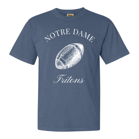Vintage-Inspired Notre Dame Academy Tritons Football Tee