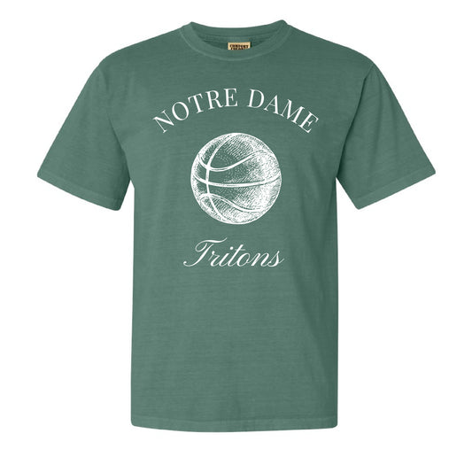 Vintage-Inspired Notre Dame Academy Tritons Basketball Tee
