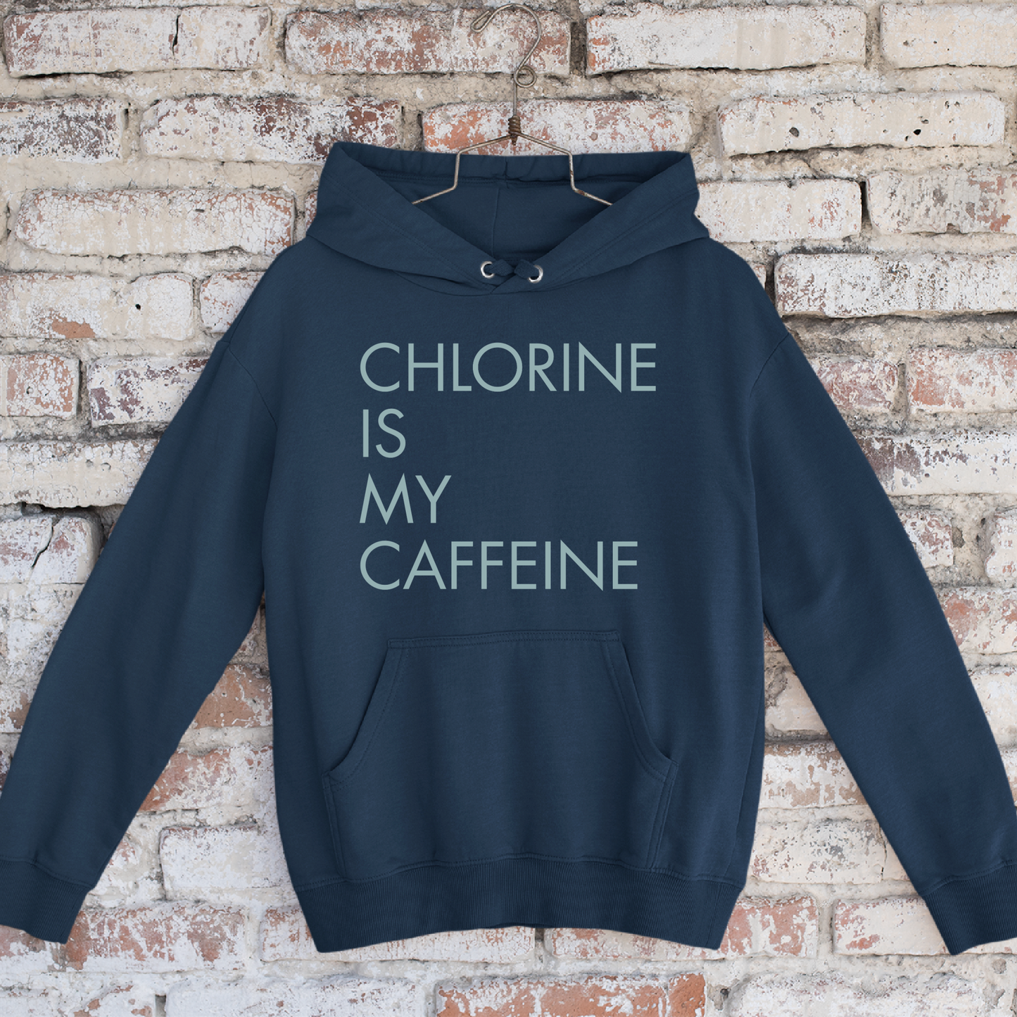 Caffeine is my Chlorine Minimalist -Navy Tee, Long Sleeve Tee, Crewneck, or Hoodie