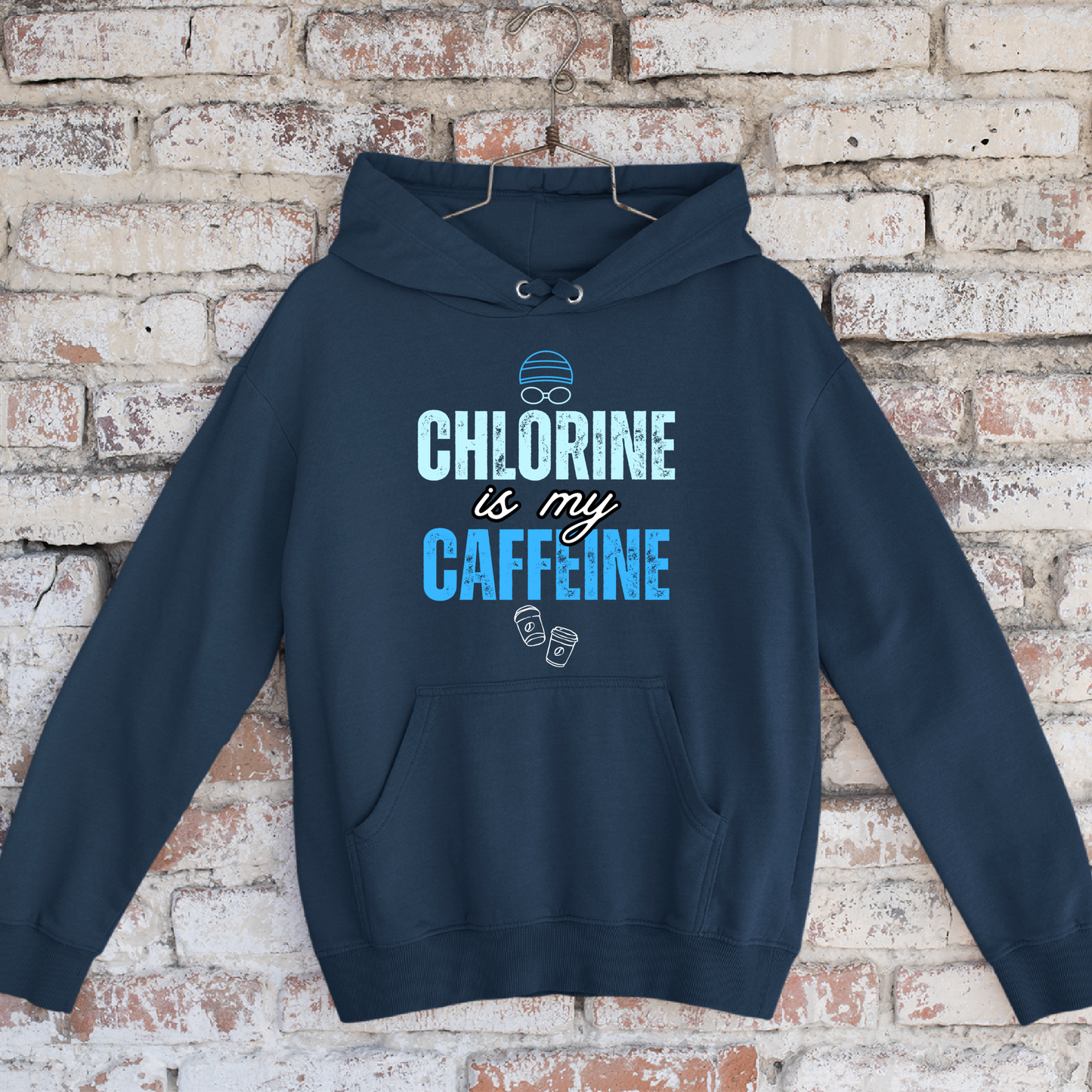 Chlorine is my Caffeine Graphic - Navy Tee, Long Sleeve Tee, Crewneck, or Hoodie