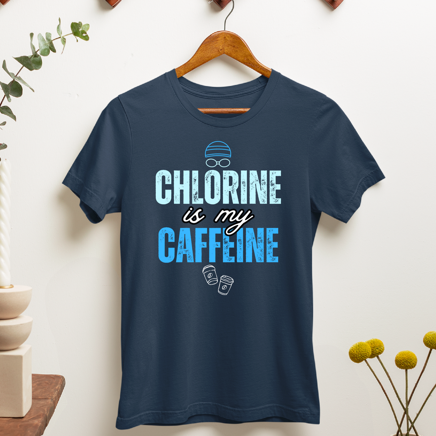 Chlorine is my Caffeine Graphic - Navy Tee, Long Sleeve Tee, Crewneck, or Hoodie