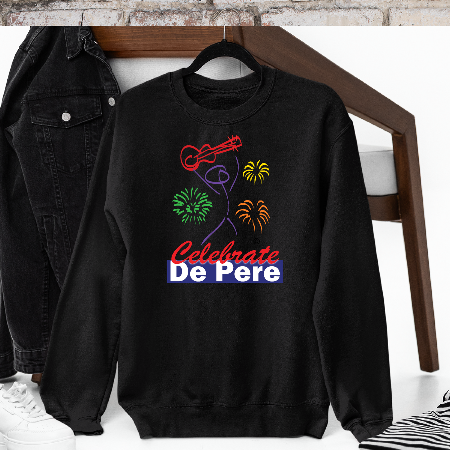 Celebrate De Pere- Black Tee, Crewneck, or Hoodie