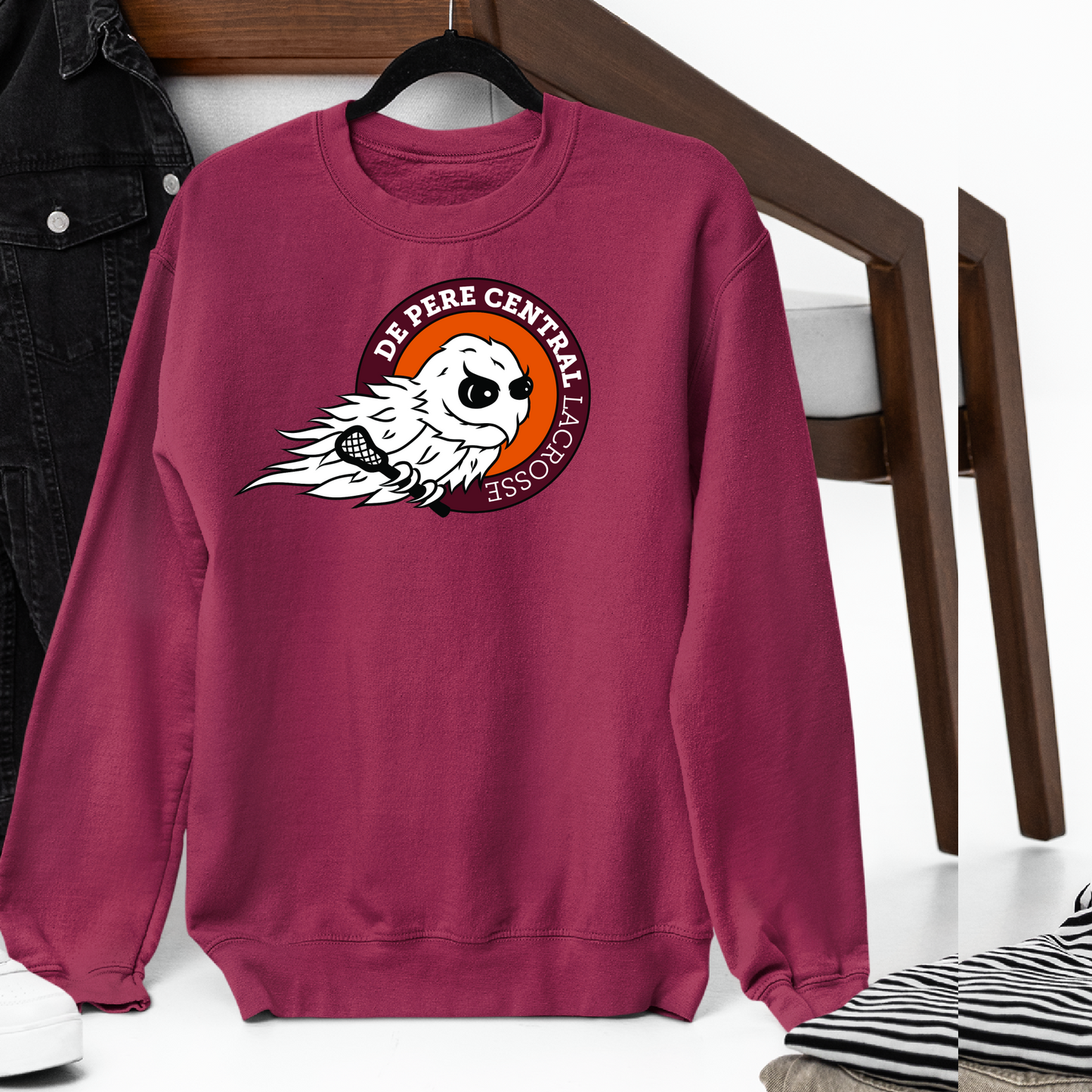De Pere Ghostbirds Logo - Cardinal Tee, Long Sleeve Tee, Crewneck, or Hoodie