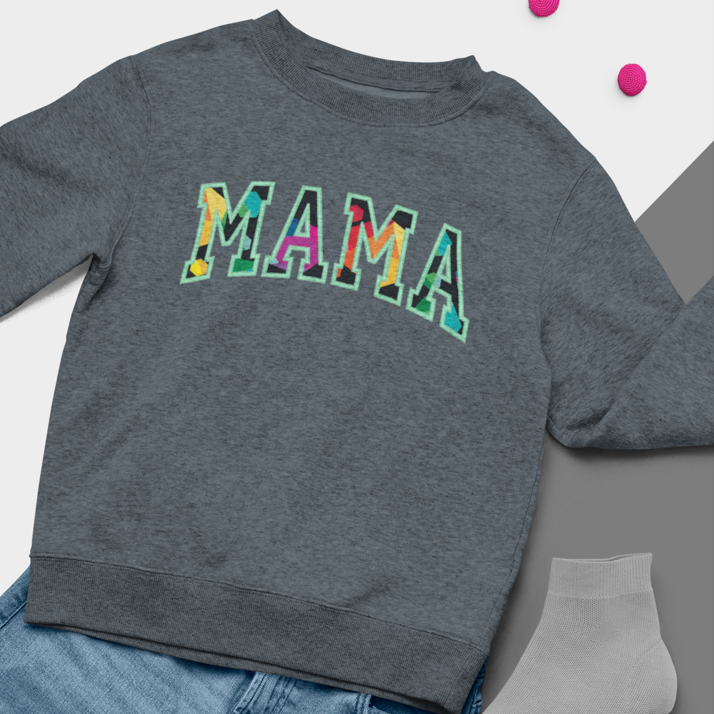 Mama Crewneck Sweatshirt - Custom Keepsake Embroidered