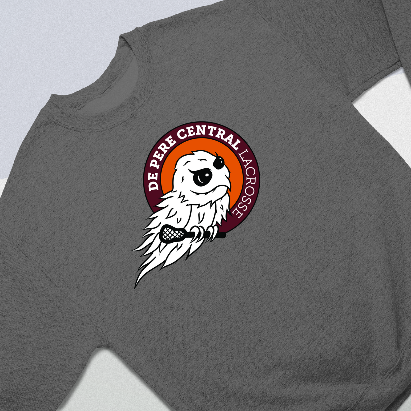De Pere Ghostbirds Logo - Dark Heather Tee, Long Sleeve Tee, Crewneck, or Hoodie