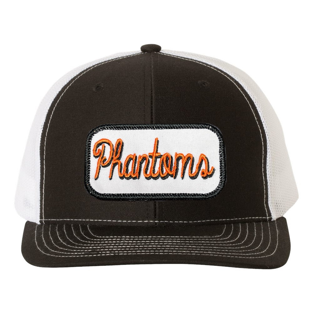 West De Pere Patched Snapback Low-Profile Black & White Trucker Hat
