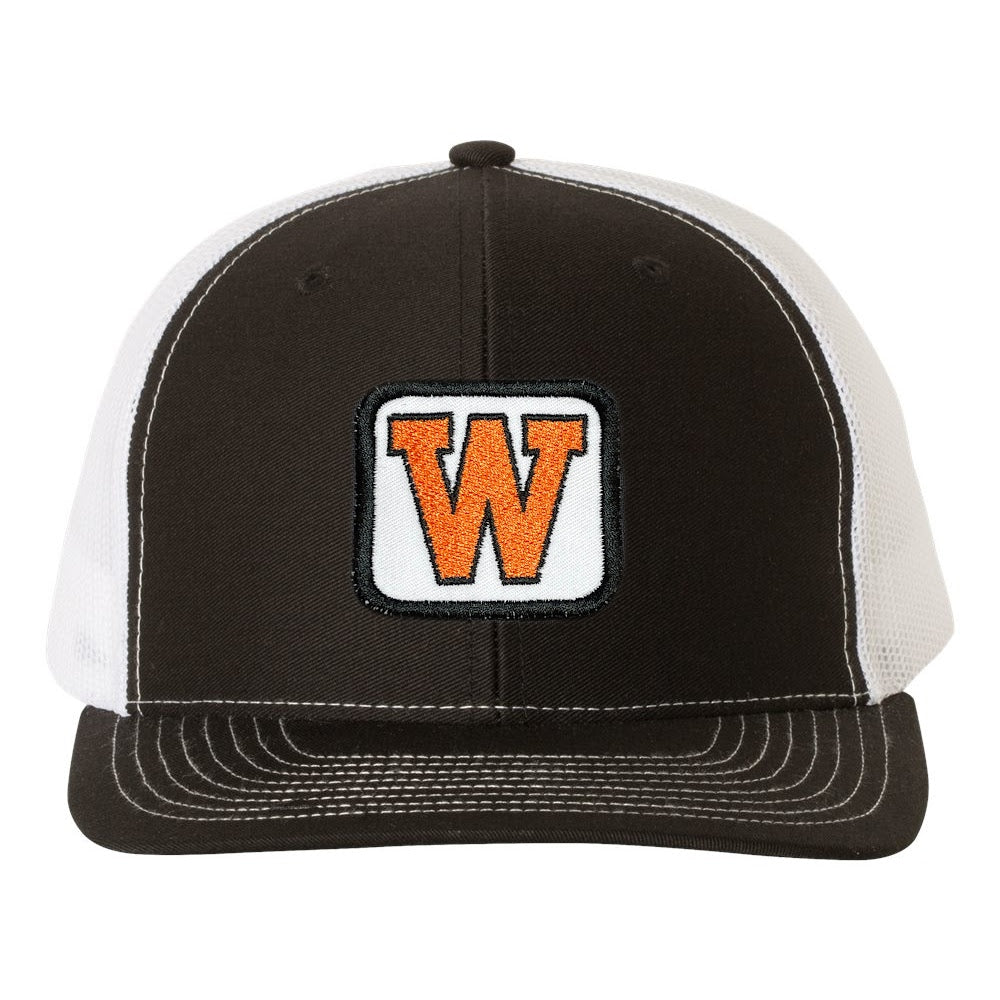 West De Pere Patched Snapback Low-Profile Black & White Trucker Hat