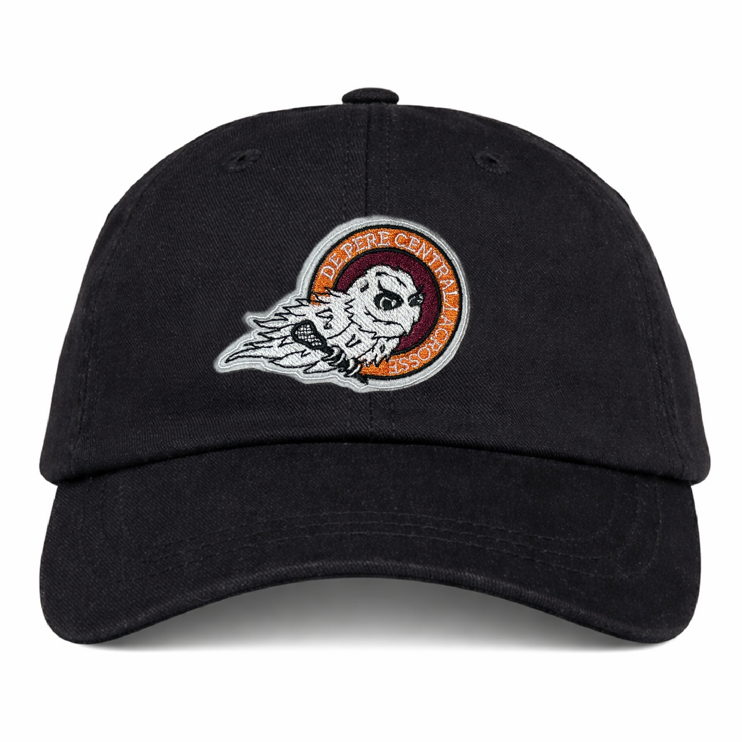 De Pere Central Lacrosse Ghostbirds Black Dad Hat - Logo
