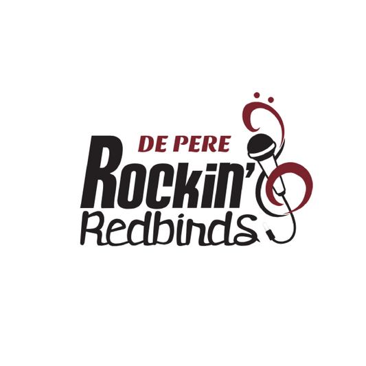 De Pere Rockin Redbirds Minimalist Design - White Tee, Crewneck, or Hoodie