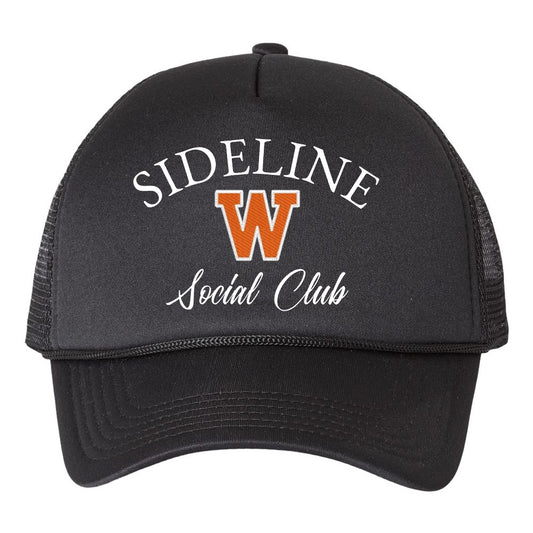 West De Pere Schools "Sideline Social Club" All Black Foam Trucker Hat