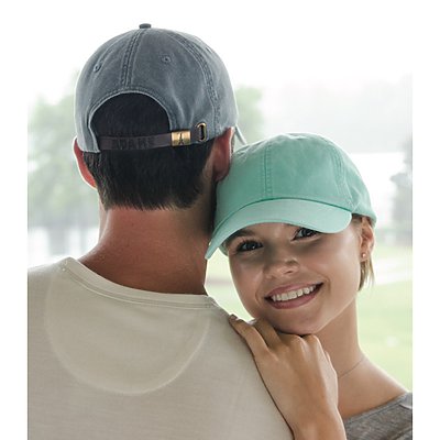 Navy Dad Hat - Green & White Shadow Block Lettering