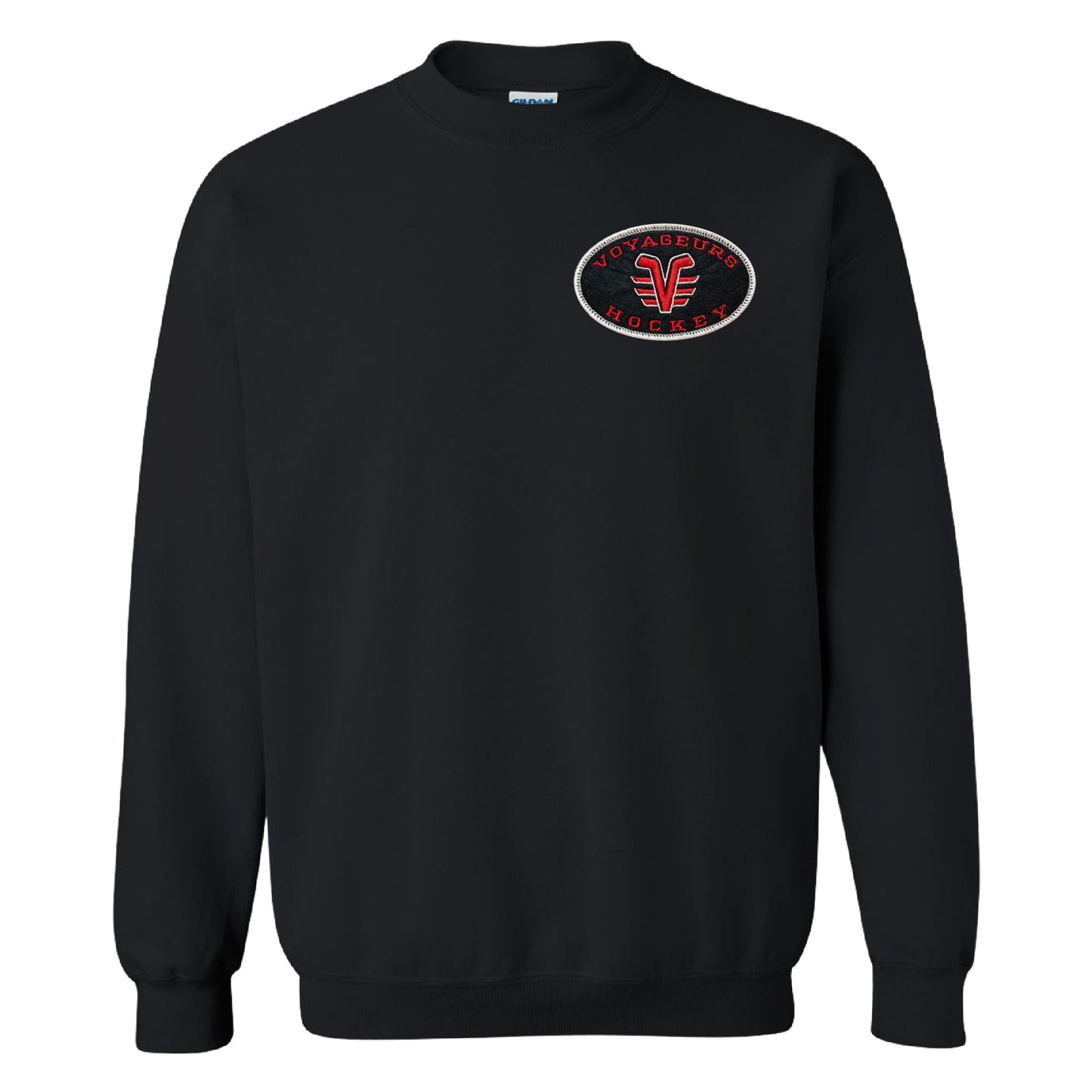 De Pere Voyageurs Hockey - Embroidered Patch Crewneck Sweatshirt