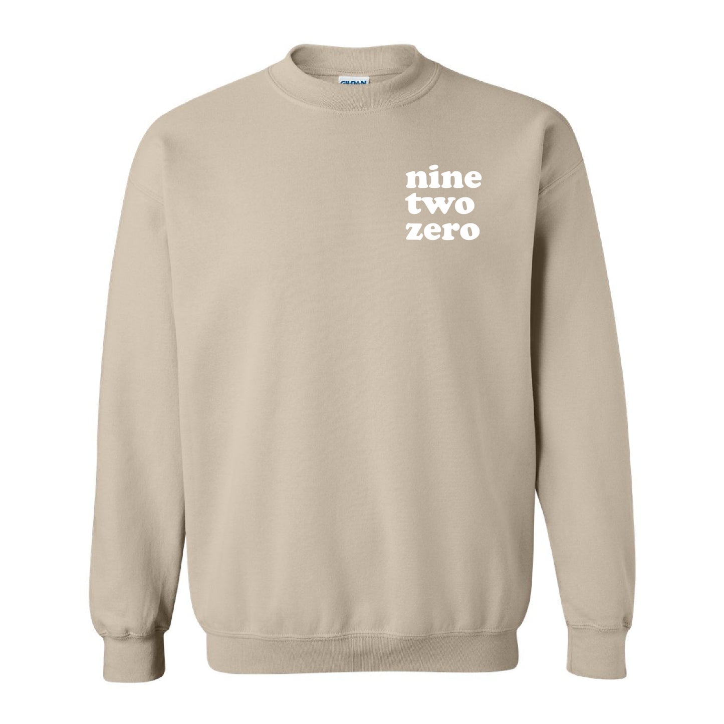 Sand Beige Custom Area Code Crewneck Sweatshirt - 3D Puff Lettering