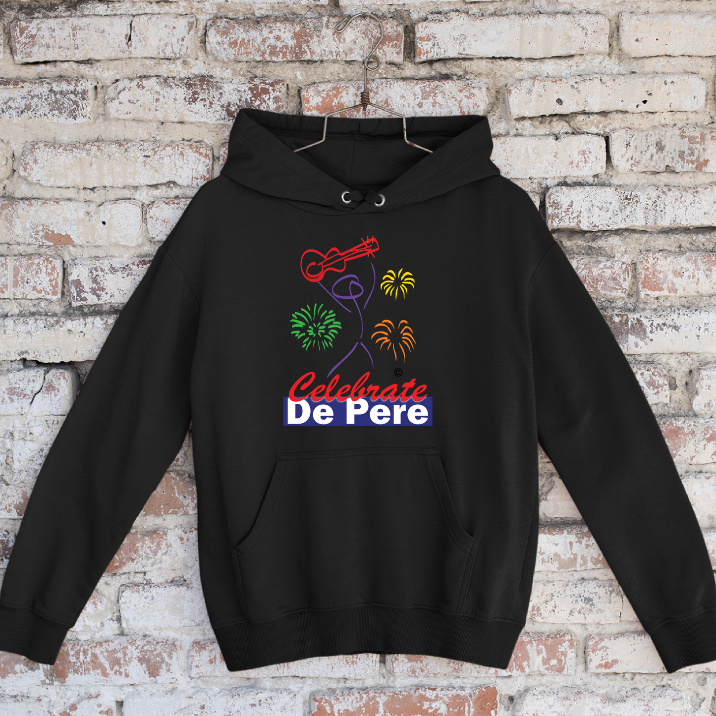 Celebrate De Pere- Black Tee, Crewneck, or Hoodie