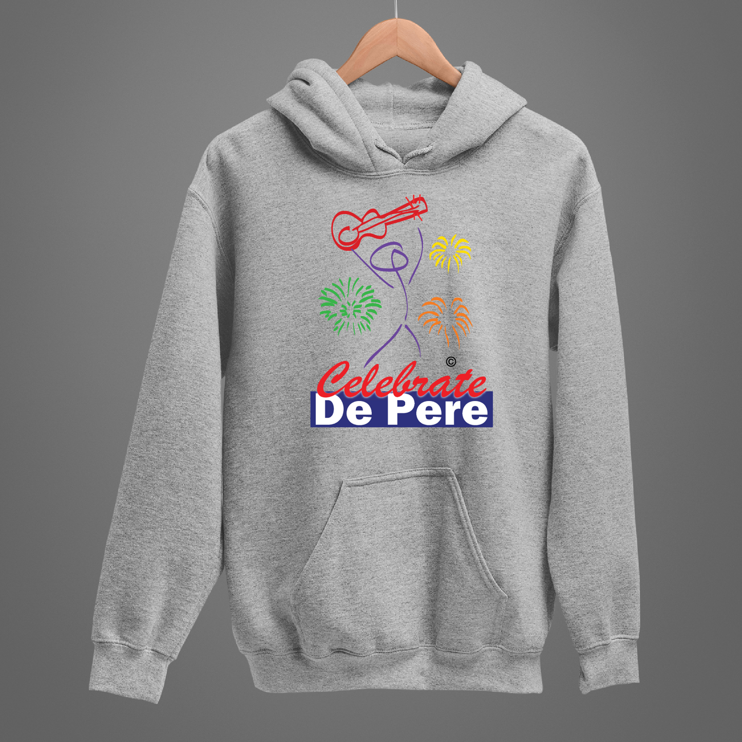 Celebrate De Pere- Athletic Gray Tee, Crewneck, or Hoodie