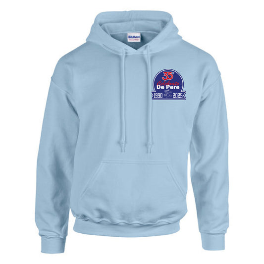 Celebrate De Pere 35th Anniversary Hoodie – Light Blue or Heather Gray