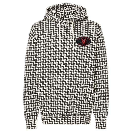 De Pere Voyageurs Hockey Embroidered Patch - Houndstooth Hoodie Sweatshirt