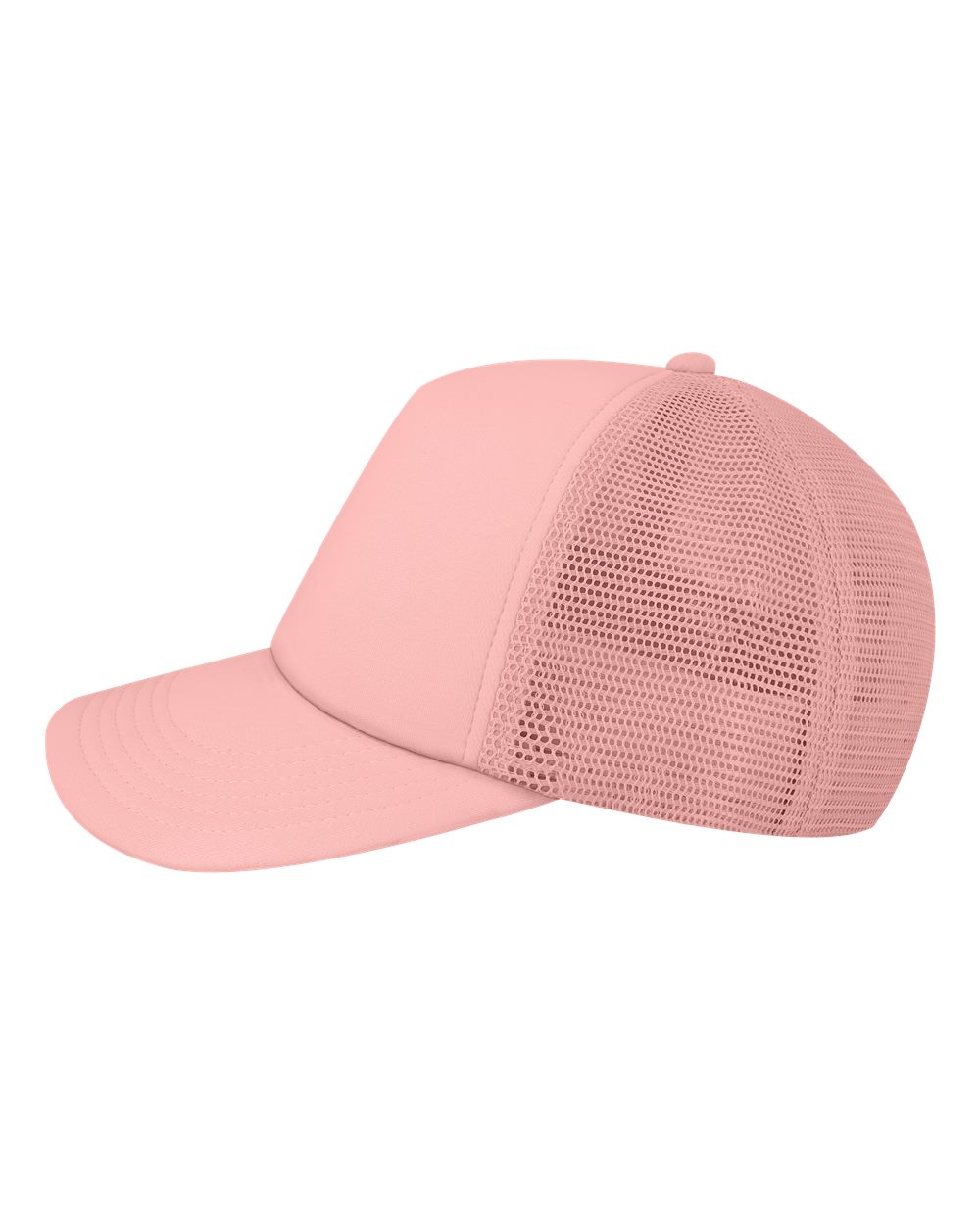 Dusty Rose Pink Trucker Hat with Coffee Embroidery