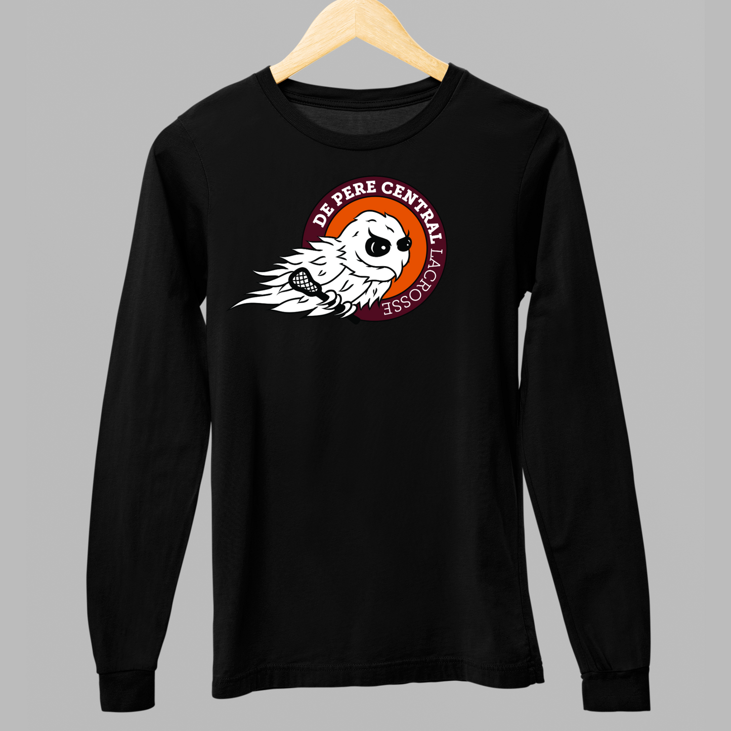De Pere Ghostbirds Logo - Black Tee, Long Sleeve Tee, Crewneck, or Hoodie