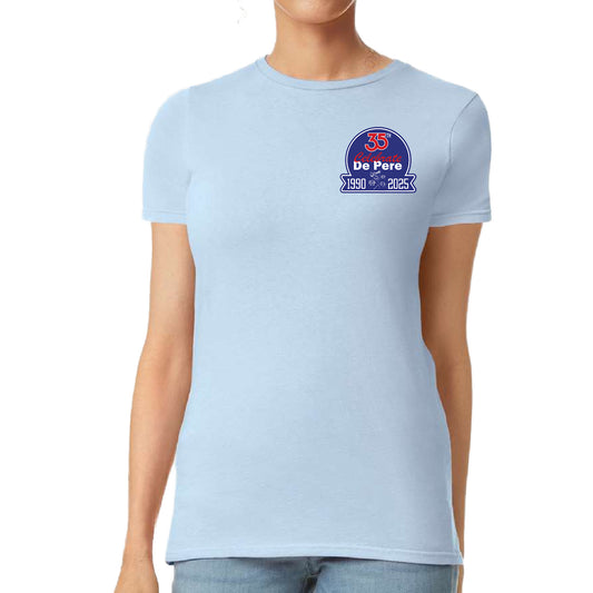 Celebrate De Pere 35th Anniversary Ladies T-Shirt – Light Blue Or Heather Gray