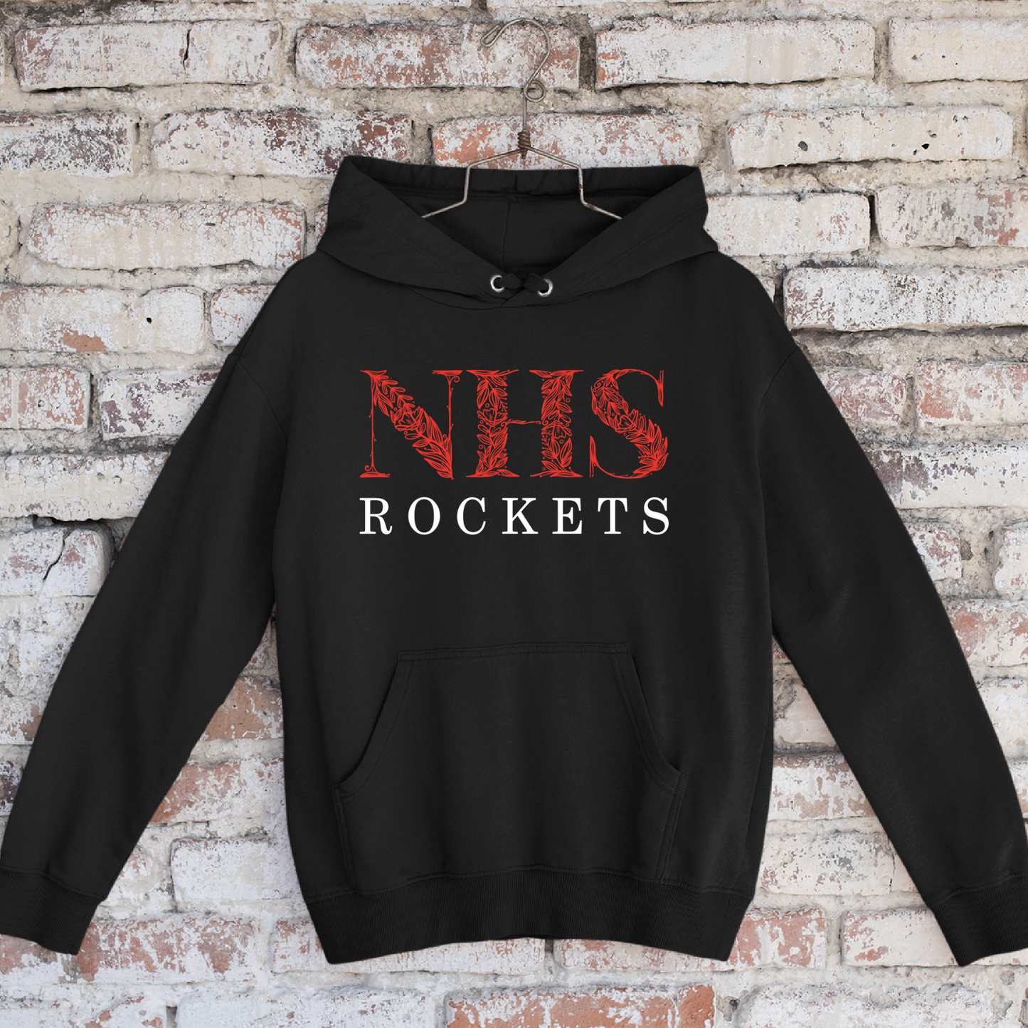 Neenah Rockets Floral - Black Tee, Crewneck, or Hoodie