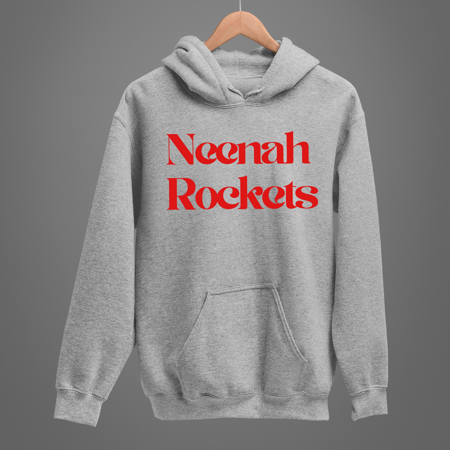 Neenah Rockets Red Retro - Sport Gray Tee, Crewneck, or Hoodie