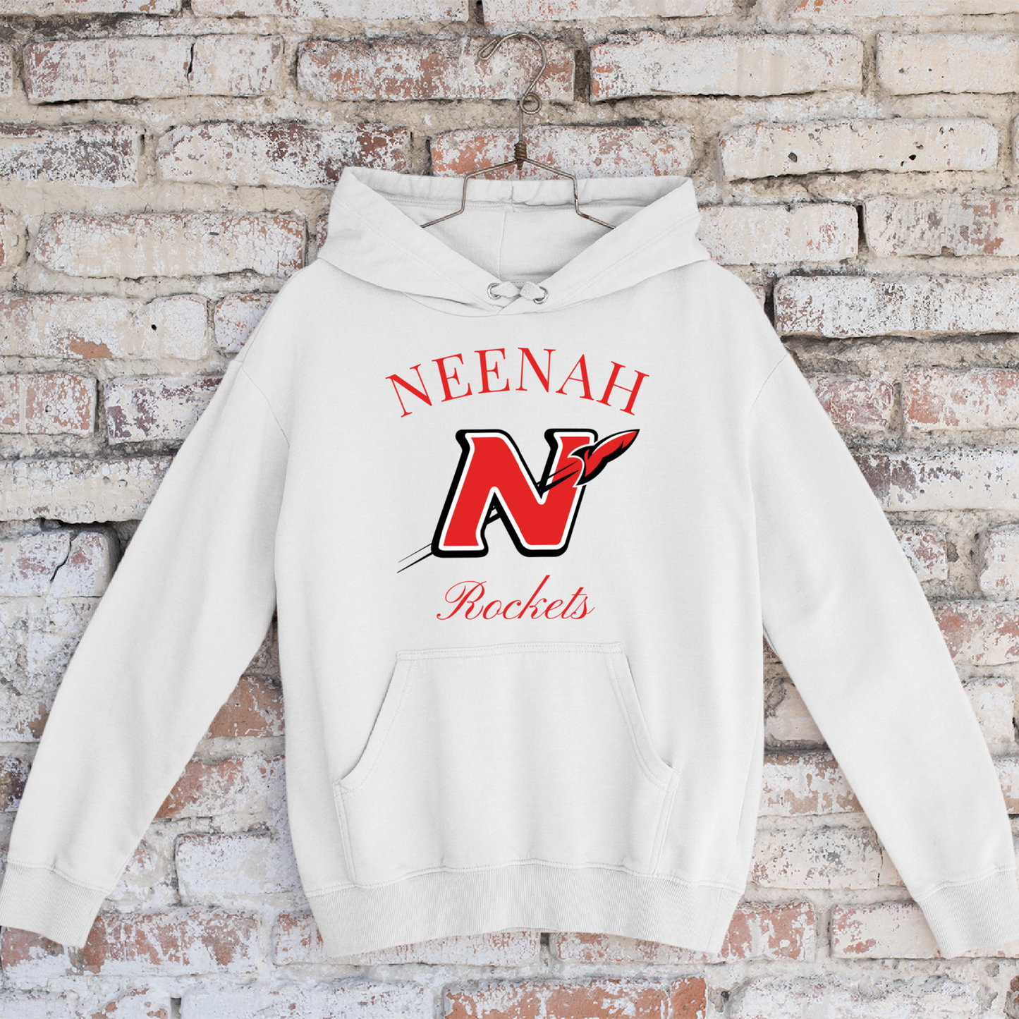 Neenah Rockets Vintage - White Tee, Crewneck, or Hoodie