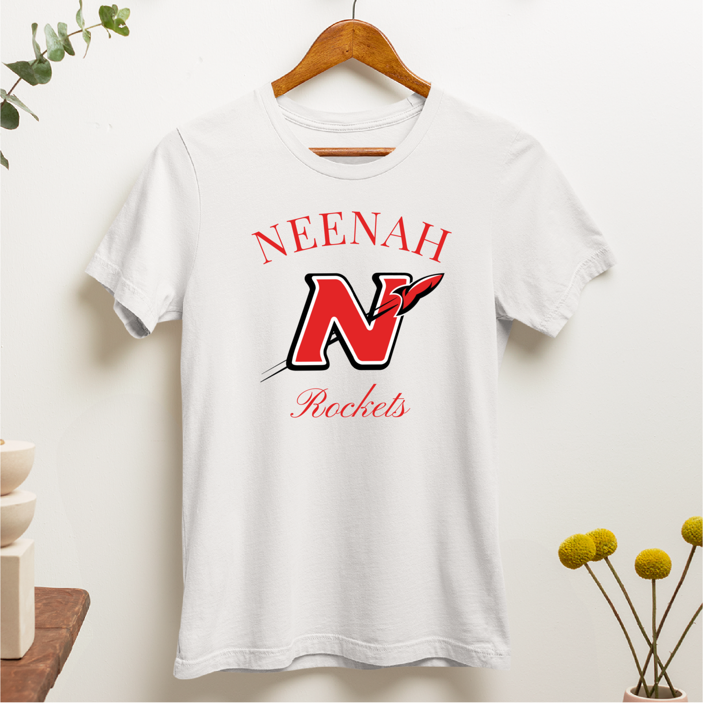 Neenah Rockets Vintage - White Tee, Crewneck, or Hoodie
