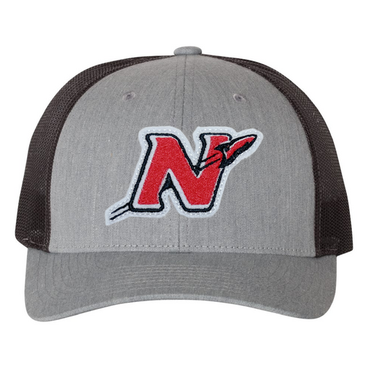 Gray Low Profile Trucker Hat - Neenah Rockets Logo