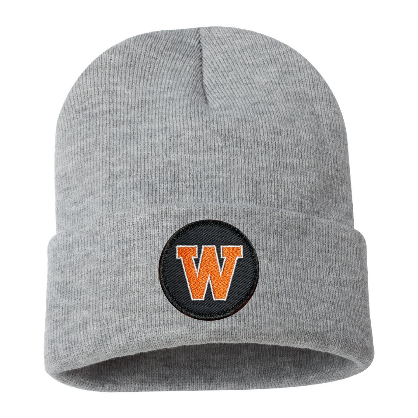 West De Pere Cuffed Beanie - Gray with West De Pere Black Patch